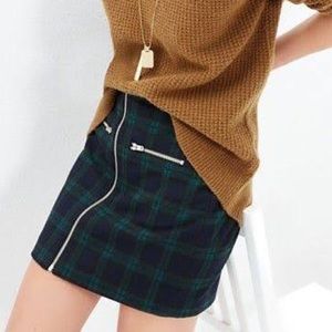 Madewell Zip Skirt Dark Plaid Size O